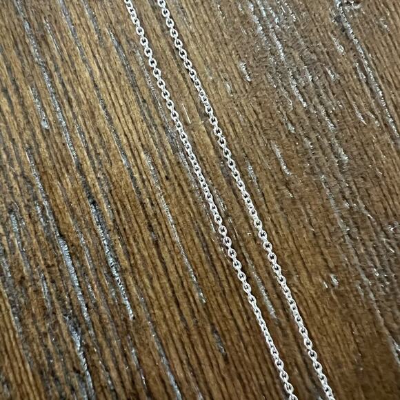 Sterling Silver Necklace with Double Circle Charm - Picture 6 of 7